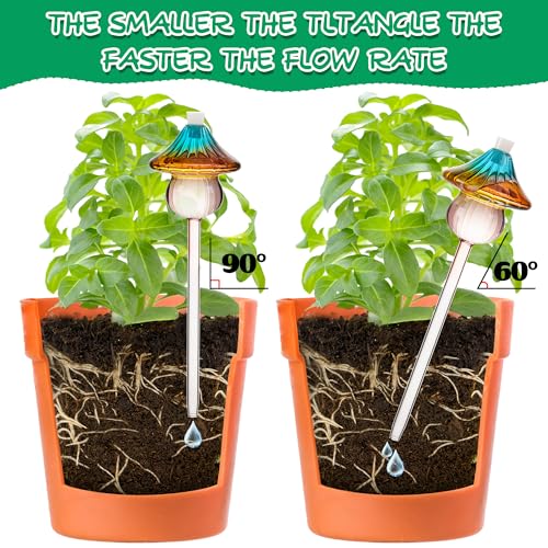Self Watering Globes for Plants 4 Pack Mushroom Glass Plant Watering Globes - view 6