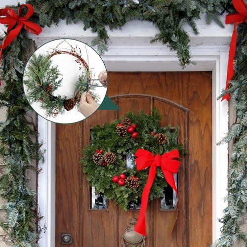 50pcs Christmas Garland Ties Green Banister Twist Ties Flexible Self Locking Nylon Strap 15.7Inch Adjustable Garland Hanger Decorative Holiday Wreath Hanger for Christmas Lights Wreath Making Stairway - view 5