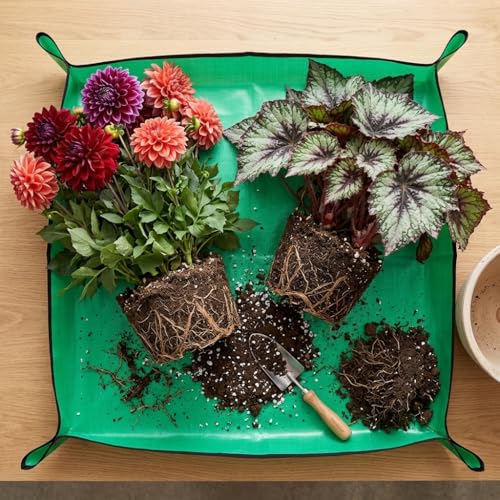 Thickened Waterproof Repotting Mat for Plant Transplanting, Green 30x30 - view 3