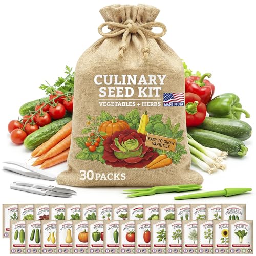 Vegetable/Herb Seeds Variety Pack - 30 Heirloom Seed Gift Kit - Made in USA
