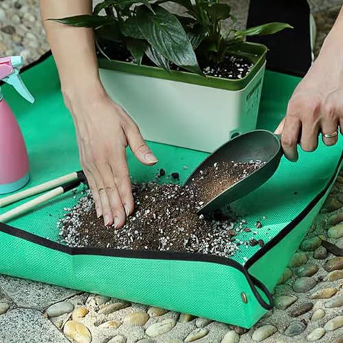 Potting Mat for Indoor Plant Transplanting, 29.5" X29.5" Waterproof Repotting Mat, Foldable Soil Change Mat Gardening Planting Mat - Gifts for Plant Lovers - view 5