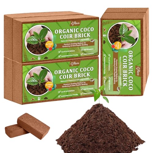 6pcs Organic Coco Coir Bricks, Natural Coconut Coir for Plants