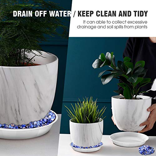 6 Pack Plant Saucer, 4 6 8 10 12 Inch Heavy Duty Plastic Flower Pot Water Catcher Tray Round Drip Pallets for Indoors and Outdoor Planter Container Accessories (6 Inch, White) - view 3