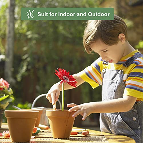 4 Inch Terracotta Pots with Saucer - 6 Pack Small Clay Plant Pots with Drainage Holes, Flower Pots with Tray, Terra Cotta Pots for Indoor Outdoor Plants, Crafts, Wedding Favor - view 6