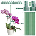 20 Set Plant Stakes 12 inch Extendable Plant Support Stakes with Adjustable Clips Rings, Flower Stem Plant Support Sticks for Indoor Outdoor Plants Stabilizer Garden Sticks for Orchid Rose Tomato