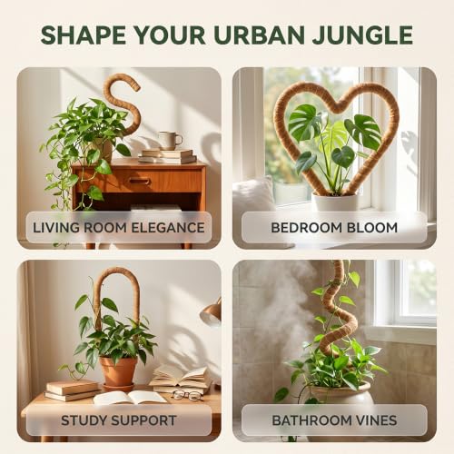 Bendable Coconut Pole Support Stakes, 30cm Flexible Moss Stick with 5mm Aluminum Core, Reusable Climbing Vine Training Frame for Green Plants - view 7