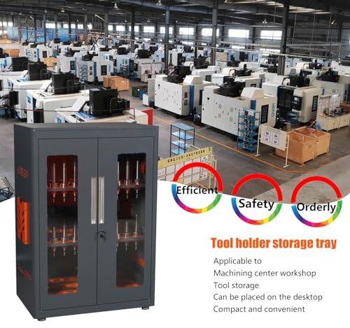 CNC Tool Storage Rack Organizers, Large Capacity CNC Tool Storage Cabinet with Lock, Suitable for Various Types of CNC Tool Holder Keeper for Warehouse Workshop - view 4