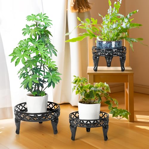 3 Pack Metal Plant Stand Indoor Outdoor, Low Flower Stand for Home - view 2