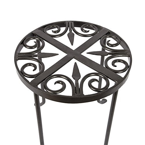 VTT-01 Round Trivet Wrought Iron Plant Stand, Graphite - view 3