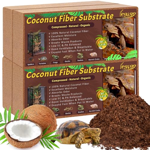 4 Pack Coconut Fiber Substrate, Natural Coco Coir Reptile Bedding