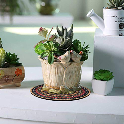 Boho Plant Pot Mat Absorbent Non Slip for Table Desk Floor 8.5" Set of 6 - view 5