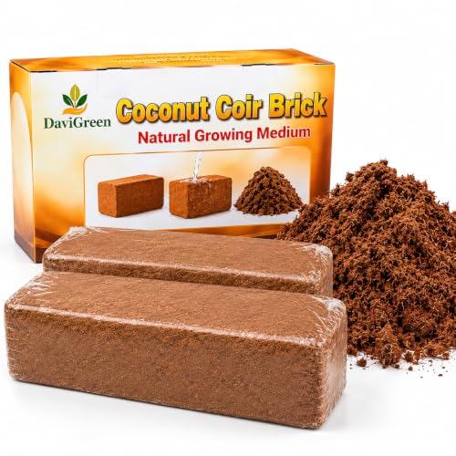 Coco Coir Bricks for Plants, 3.3 lb 2-Pack Compressed Coconut Coir, Natural Growing Medium for Potting Mix, Seed Starting, Raised Beds & Gardening (3.3 LB)