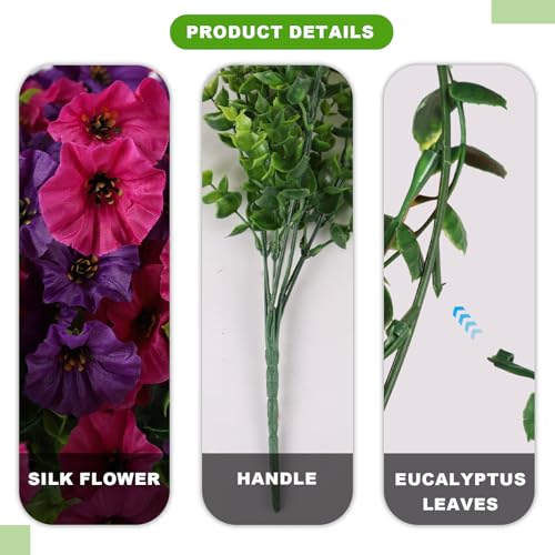 12 Bundles Morning Glory Artificial Flowers for Outdoor Decoration - view 3