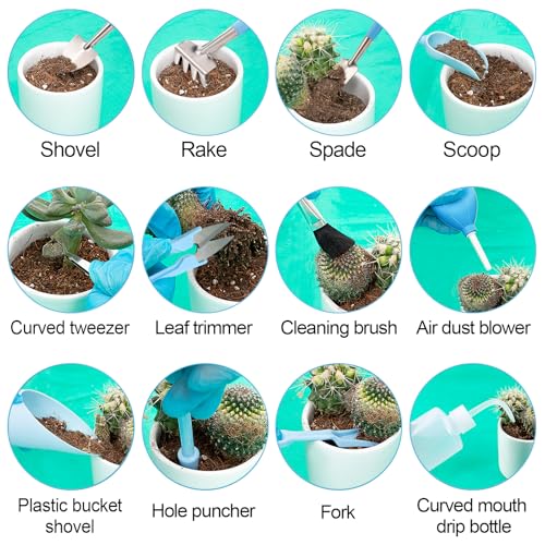 20pcs Small Gardening Tools Gifts for Women Beginners, Blue - view 7
