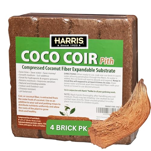 Coco Coir Pith, 4 Bricks Expand to 9 Gallons of Coconut Coir, Coconut Fiber