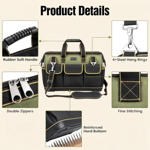 18 Inch Heavy Duty Tool Bag, 16-Pocket Portable Tool Box Organizer - view 4