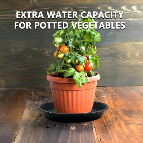 6 Pack 12 Inch Black Plant Drip Trays, Heavy Duty PP Saucers for Pots - view 6