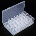 28 Slots Empty Clear Plastic Organizer Box Nail Art Decoration Storage Container Tool for Nail Glitter Rhinestone Crystal, Earrings, Jewelry Beads, Small Accessories (Clear)