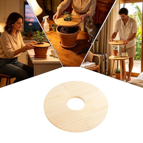 Plant Pot Cover Interlocking Waterproof Cat Proof Wooden Guard - view 5