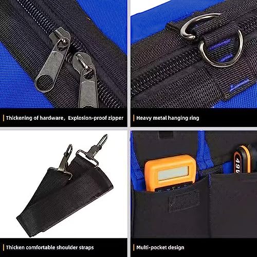 20 Inch Heavy Duty Tool Bag with Wide Mouth for Tool Storage,Carrier and Organizer,Tool Bag for Men/Women, Wide Mouth Tool Bag with Inside Pockets (20 Inch) - view 3