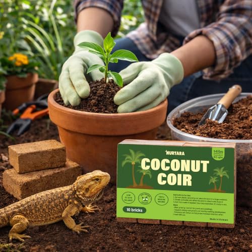Coconut Coir Bricks, 10 Pack, 14lbs Coco Peat for Plants & Reptiles - view 2