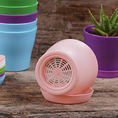 10 Pcs Plastic Planters Indoor Pots with Pallet - view 2