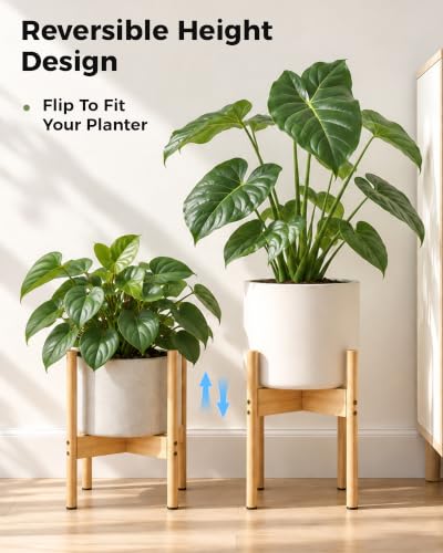 Bamboo Plant Stand Indoor Single Plant Holder 10in - view 2