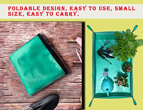 2 PCS Plant Repotting Mat for Indoor Plants, 43" X 29" Thickened Foldable Waterproof Plant Potting Tray and Mess Control, Portable Potting Mat Gardening Tray for House Plants Succulents, Extra Large - view 4