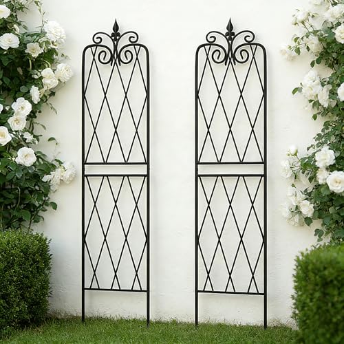2 Pack 71" H x15 W Trellis,Black Garden Trellis for Climbing Plants Outdoor Metal Frame Sturdy Trellis for Rose - view 7