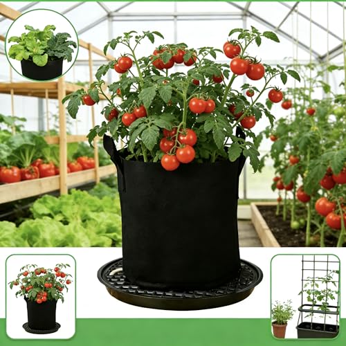 8 Pack 16 inch Self Watering Base for Fabric Grow Bag, Self-watering Plastic Elevated Plant Saucer Stand, Automatic Watering Tray for Non-woven Planter Flower Pot Growth Tent Greenhouse Indoor Outdoor - view 4