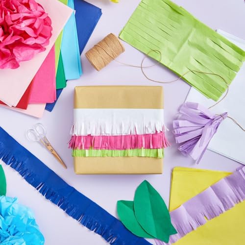 Colorful Tissue Paper for Gift Bags and Wrapping - 120 Sheets - Wrapping Paper Sheets for Presents & Supplies (10 Colors, 26" L x 19.8" W) - view 4