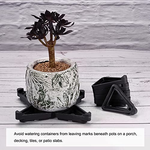 12 Pcs Plant Pot Feet 2.8" Invisible Plastic Stand Holders Risers for Flower Plant, Indoor, Outdoor, Patio, Deck, Garden, Greenhouse (Black) - view 5