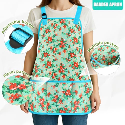 Garden Tools Set, 10 PCS Heavy Duty Gardening Tools Includes Hand Trowel Rake Weeder Pruner, Gardening Gifts for Women, Garden Kit with Tote Bag, Apron, Gloves, Kneeling Pad - view 7