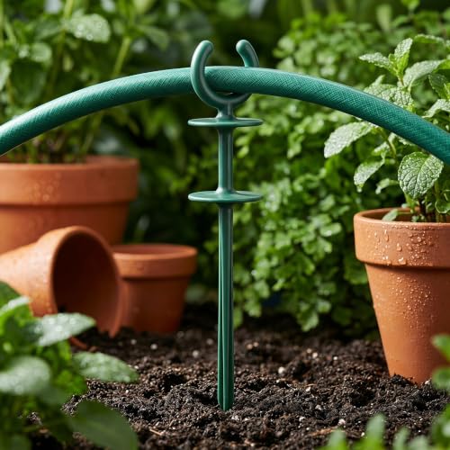 10PCS Garden Hose Guide Stakes, Green Plastic Holder Brackets - view 7