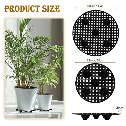 8Pcs Plant Stand Indoor Outdoor, Plant Level Pot Elevator- 2 Size Plant Riser Holder Plastic Floor Protector Plant Trivet, Heavy Planter Holder for Prevent Rot and Damage on Patio & Deck(7.9"&11.8") - view 2