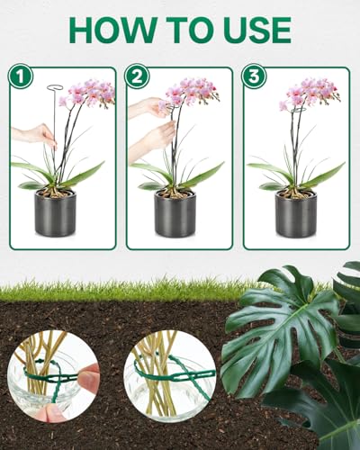 12 Pack 23.6 In Metal Plant Stakes, Plant Support Stakes with 15 Twist Tie - view 5