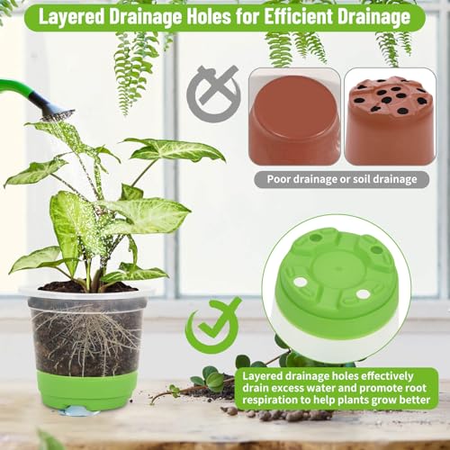 57PCS Reusable Seed Starter Kit Includes 26 Packs 4" Clear Nursery Pots with Silicone Base, Repotting Mat, Gardening Gloves, Plant Labels and Seedling Tools for Easy Transplant - view 5