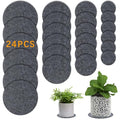 24 PCS Absorbent Waterproof Plant Coasters mat,4 Size 4/6/ 8/10 Inch Reversible Round Fabric Plant Coasters and Plant Saucers for Indoors,Plant mat for Indoor Plants