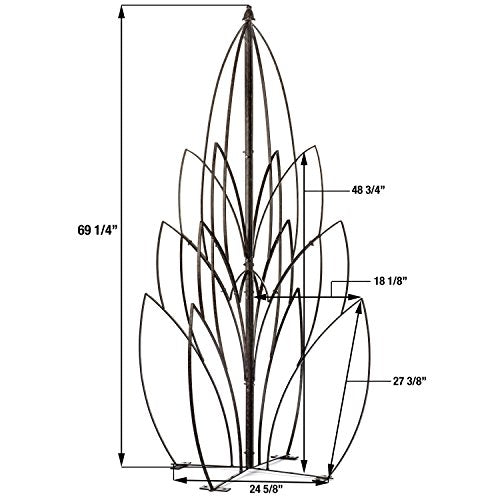 Lotus Bud Iron Obelisk Trellis for Climbing Plants, 69” Heavy Duty Garden Support with Ground Stakes, Outdoor Yard Art for Roses, Clematis, Patio & Courtyard - view 3