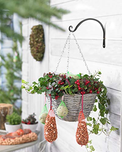 8 Inch Plant Hangers Hanging Plant Bracket Wall Post Hooks Indoor Outdoor for Flower Pot Basket, Bird Feeder, Wind Chime, Lanterns, 2 Pcs, Black - view 2