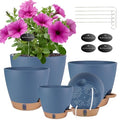 Self Watering Pots for Inoor Ourdoor Plants 8/7/6.5/6/5" Plastic Planters