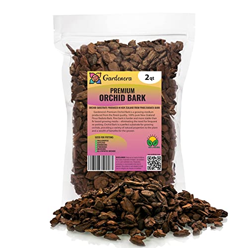 Premium Grade New Zealand Pinus Radiata Bark - Organic Hand Mixed New Zealand Pine Bark for Orchids - Medium Chips 9-12mm - 2 Quart