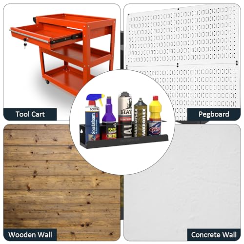 5 Aerosol Spray Can Holder, Paint Bottle Storage Rack, Steel Wall Mount Shelf, Tool Organizer for Garage, Craft Workspace and Home - view 7