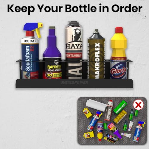 5 Aerosol Spray Can Holder, Paint Bottle Storage Rack, Steel Wall Mount Shelf, Tool Organizer for Garage, Craft Workspace and Home - view 6