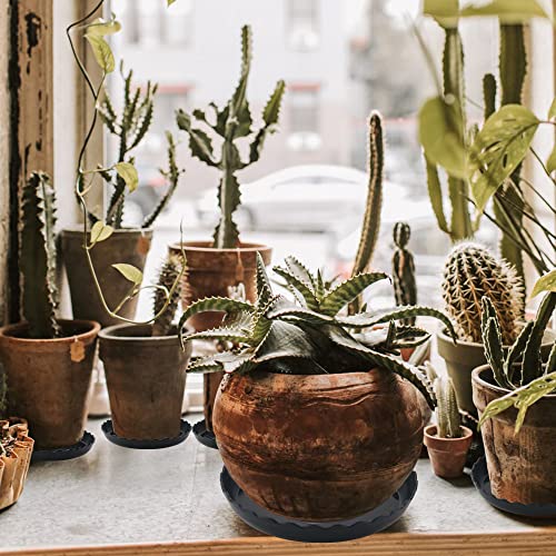 12 Pack Plastic Black Round Wave Plant Saucer,Durable Heavy Duty Flower Plant Pot Drip Tray Container for Home Garden Indoor and Out Door Plant (6 Inch/8 Inch/10 Inch) - view 5