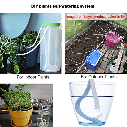 50 Feet 1/4 Inch Self Watering Wick Cord, Wicking Rope for Plants Caring, Plant Wicks for Self Watering, Plant Wicks for Plants Bottom Watering Automatic Water System Device Tomatoes Vacation - view 3