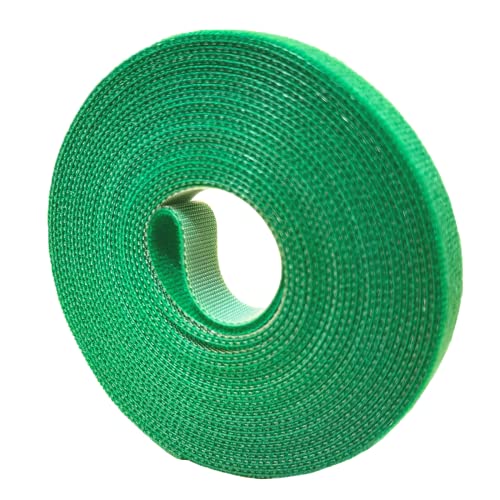 Garden Tie Green Tape, Plant Supports, Gentle On Plants (16.4ft × 0.6 inch, 1 roll, Green)