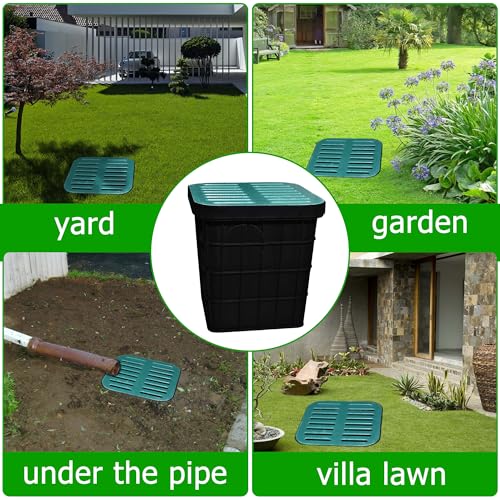 Large Drainage Catch Basin with Fiber Glass Grate and Debris Basket, French Drain Catch Basin with No Pre-Drilled Holes for Patios, Downspouts, Lawns, Municipal Plumbing (18x18x15 in) - view 7