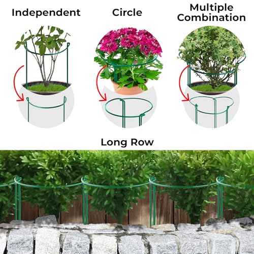 12 Pack Tall Snake Plant Support Stakes – 10" W x 24" H Half Round Peony Cages and Supports for Indoor and Outdoor Plants – Plant Cage Ring Support for Flower - Peony, Tomato, Hydrangea, Rose Bush - view 4