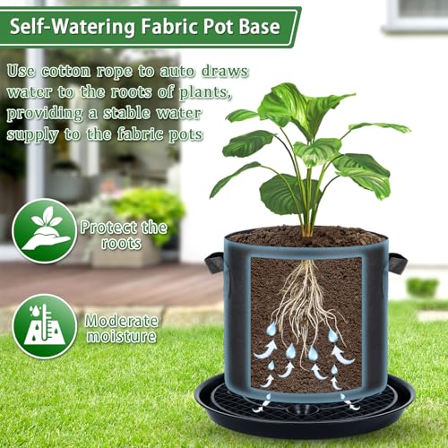 4 Pack 14 Inch Self-Watering Fabric Pot Base - view 3